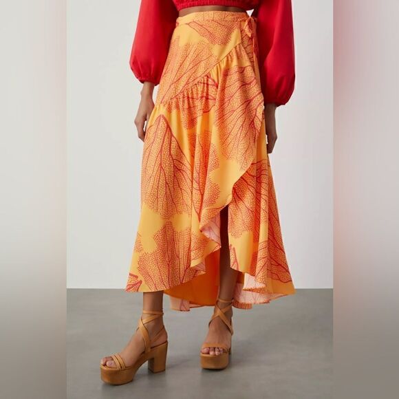 Anthropologie Hutch Printed Wrap Maxi Skirt size Small - Picture 2 of 4